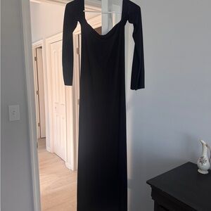 ZARA Black Draped Sleeve Top